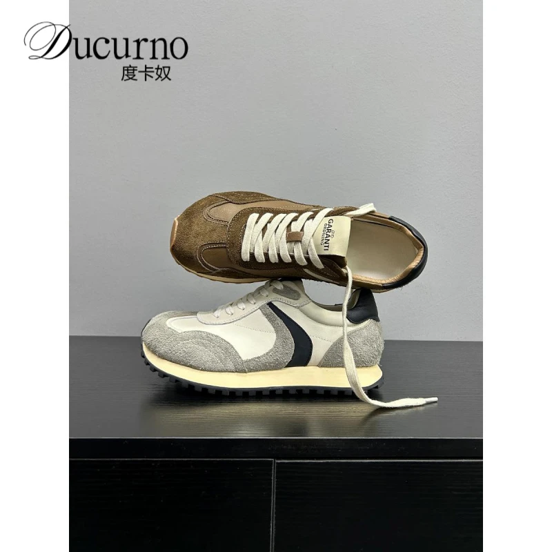 度卡奴小众复古德训鞋男鞋厚底休闲板鞋百搭轻便运动阿甘鞋鞋子