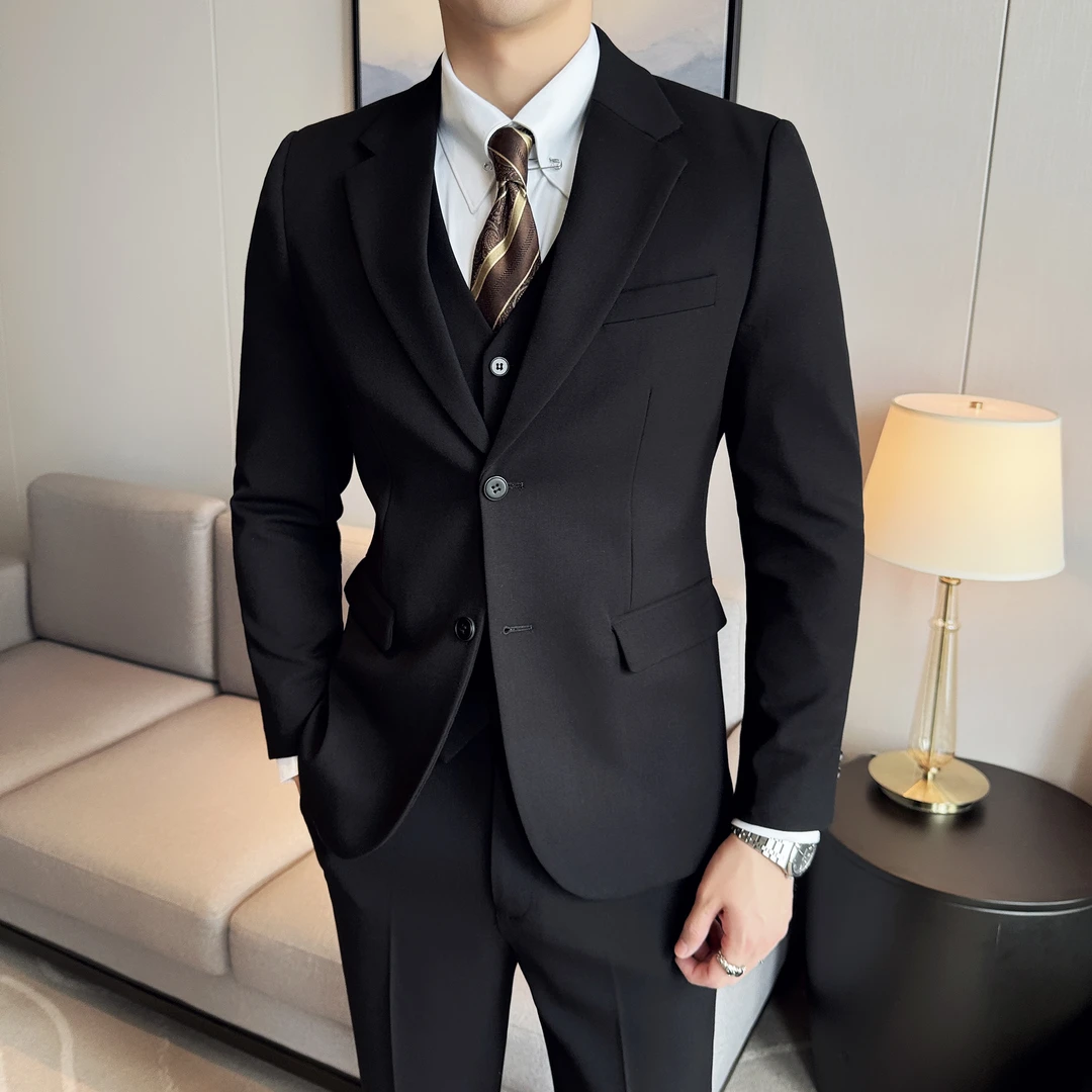 新款男士商务休闲西服外套英伦风修身帅气潮流职业西装外套