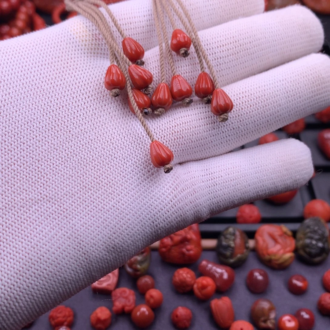 南红玛瑙未镶嵌南红精工弟子珠对珠6mm+多样性发其一