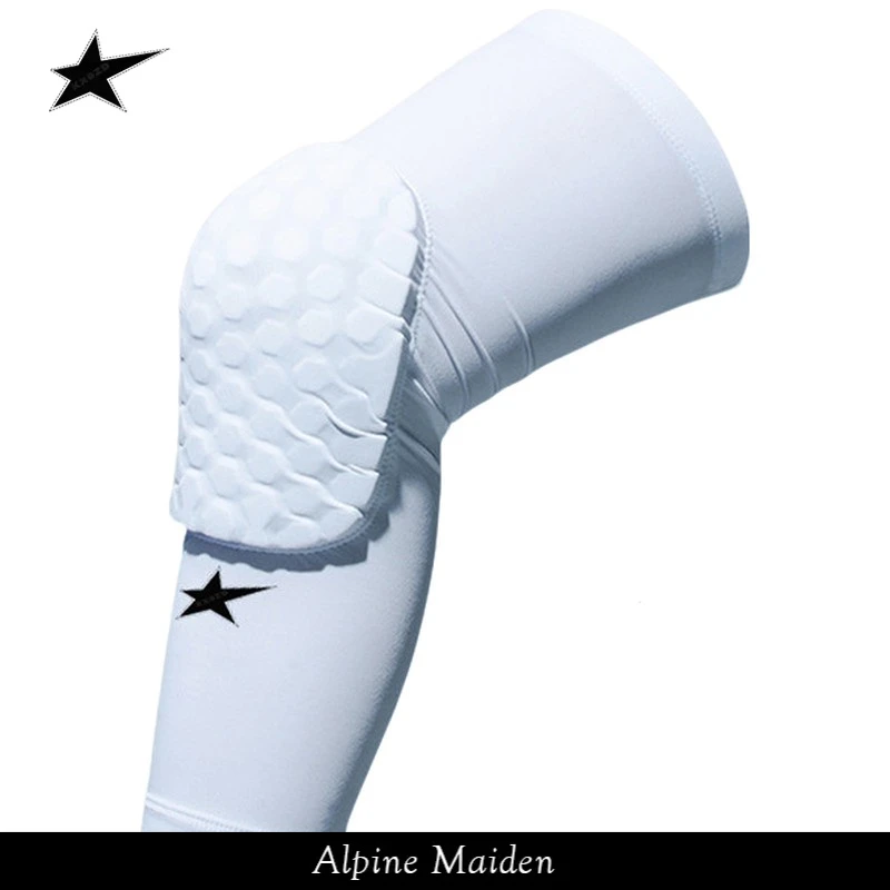 正品现货A星Alpine Maiden蜂窝防撞护膝男加长防护腿护具运动装备