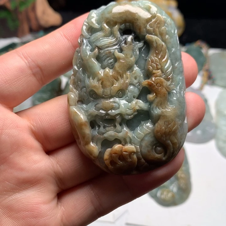 翡翠未镶嵌颈饰龙凤28