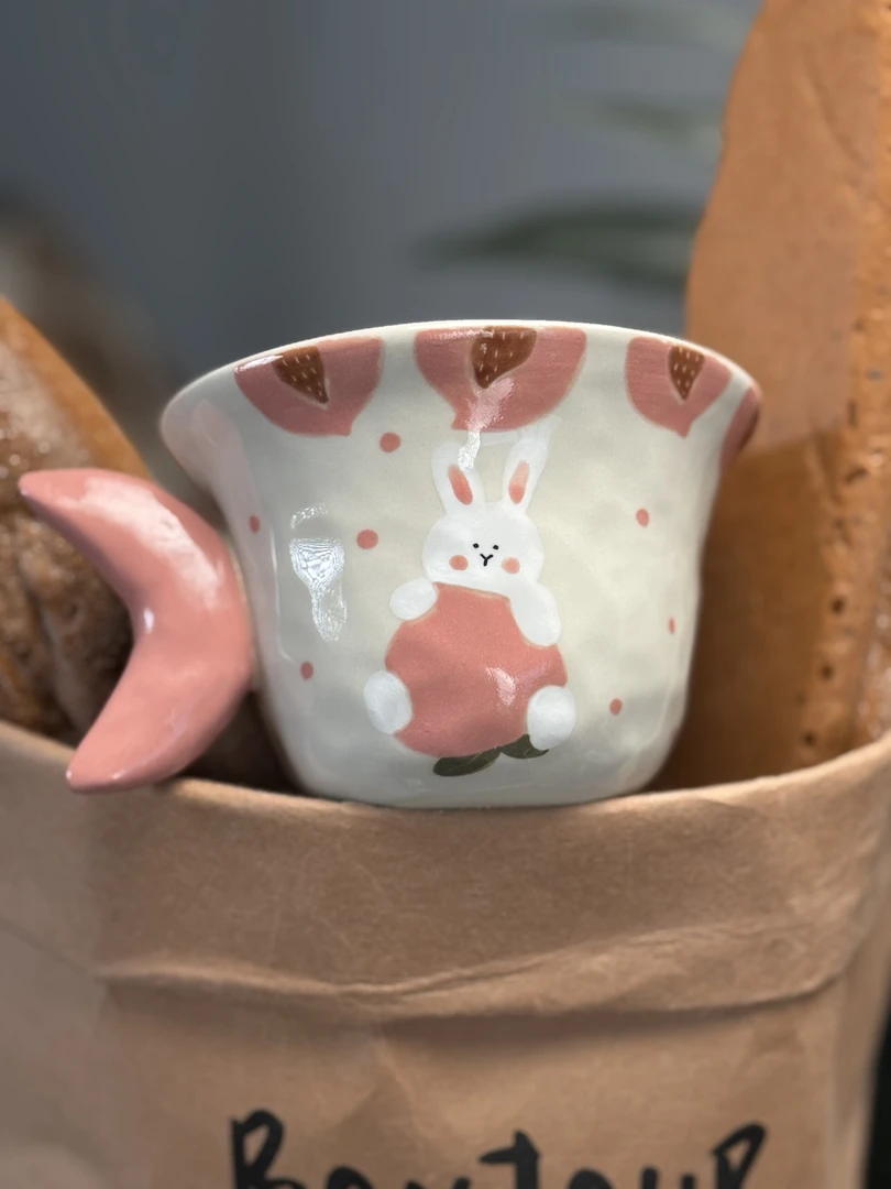 川谷原创预售可爱月亮把手杯杯