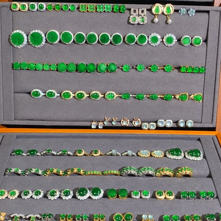 翡翠银S925镶嵌耳饰耳饰