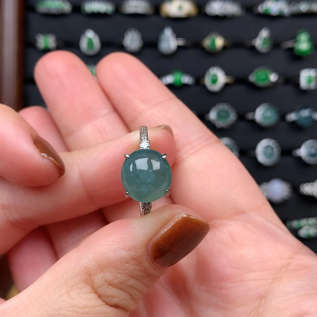 翡翠银S925镶嵌戒指