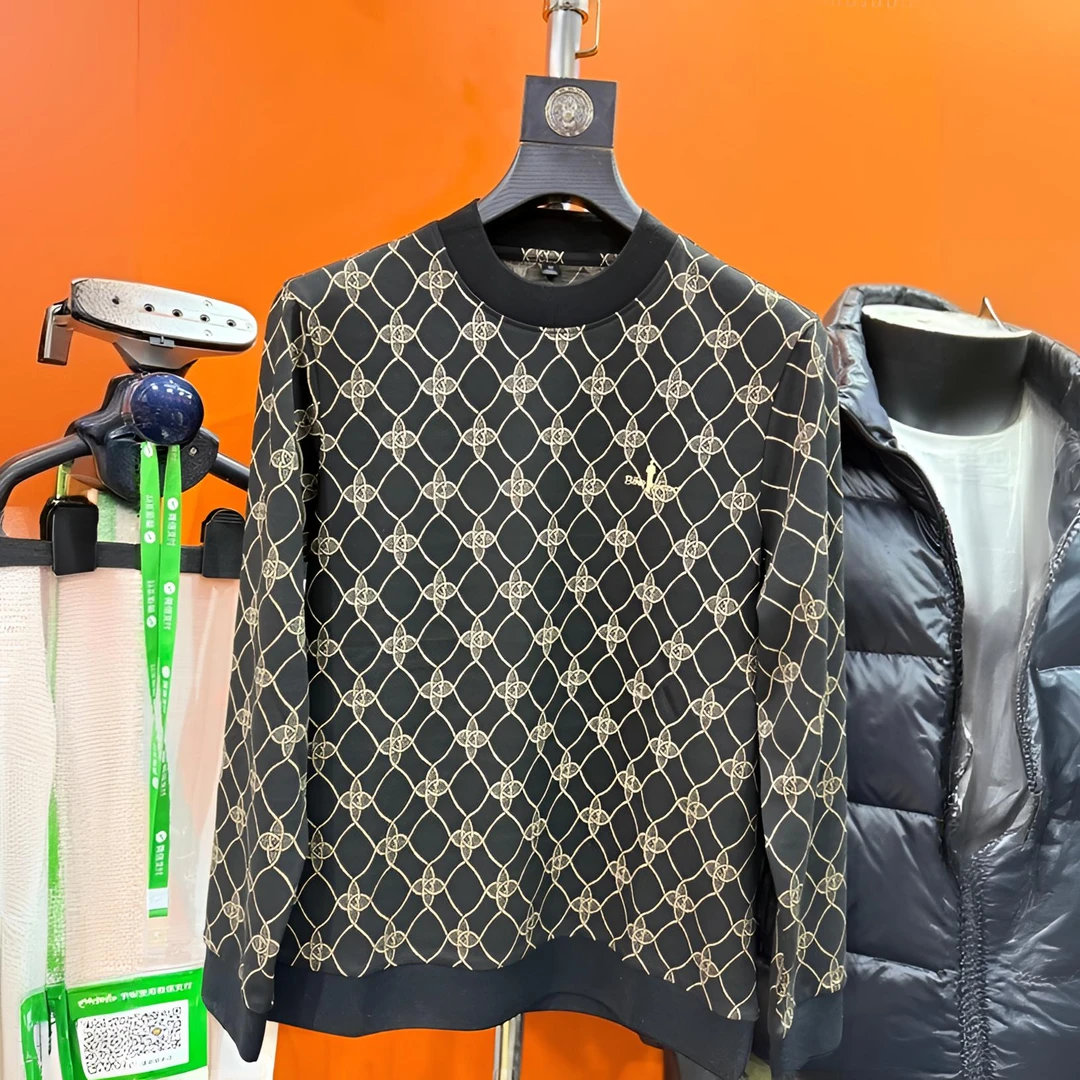 圆领长袖卫衣春秋男士印花字母拼接时尚套头春季秋季