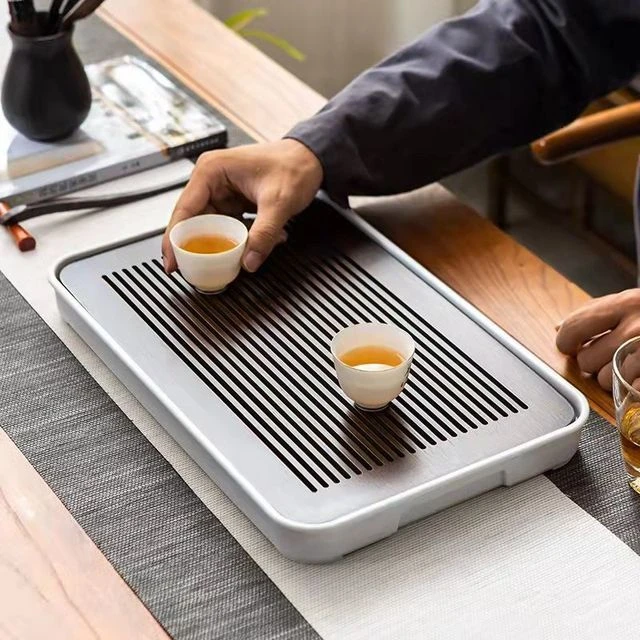 胡桃色复古小茶台茶海桌小型移动茶具泡茶台茶盘竹子用品托盘