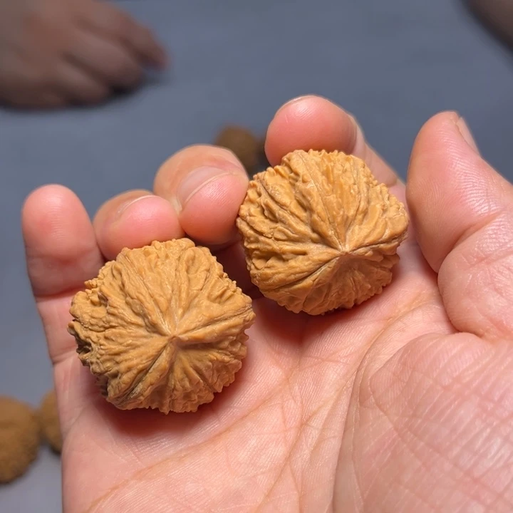 把件文玩核桃奔型三棱4077