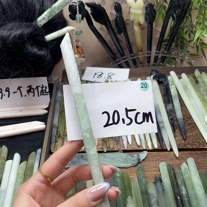 蛇纹石玉发饰合金