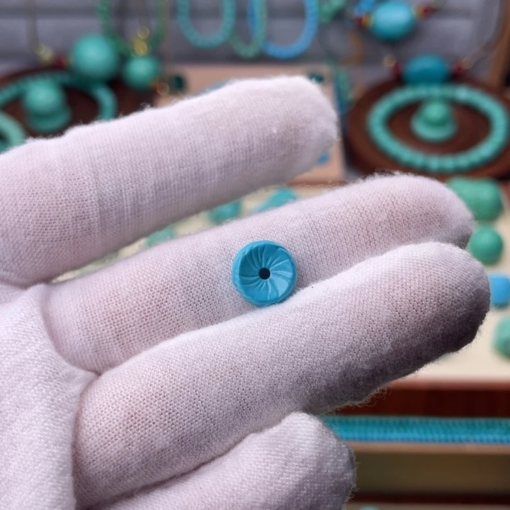 精品羽毛扣蓝色卡10mm