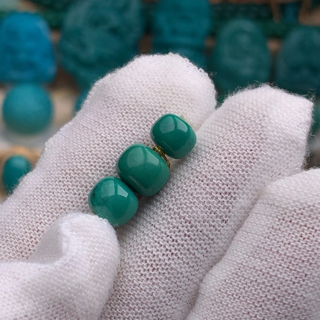 未镶嵌绿松石珠宝奇石7.5mm