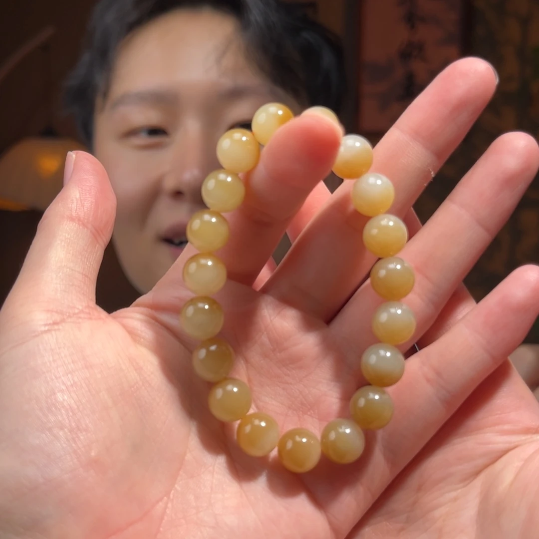 未镶嵌手串和田玉新疆且末糖白聚宝盆10mm1600