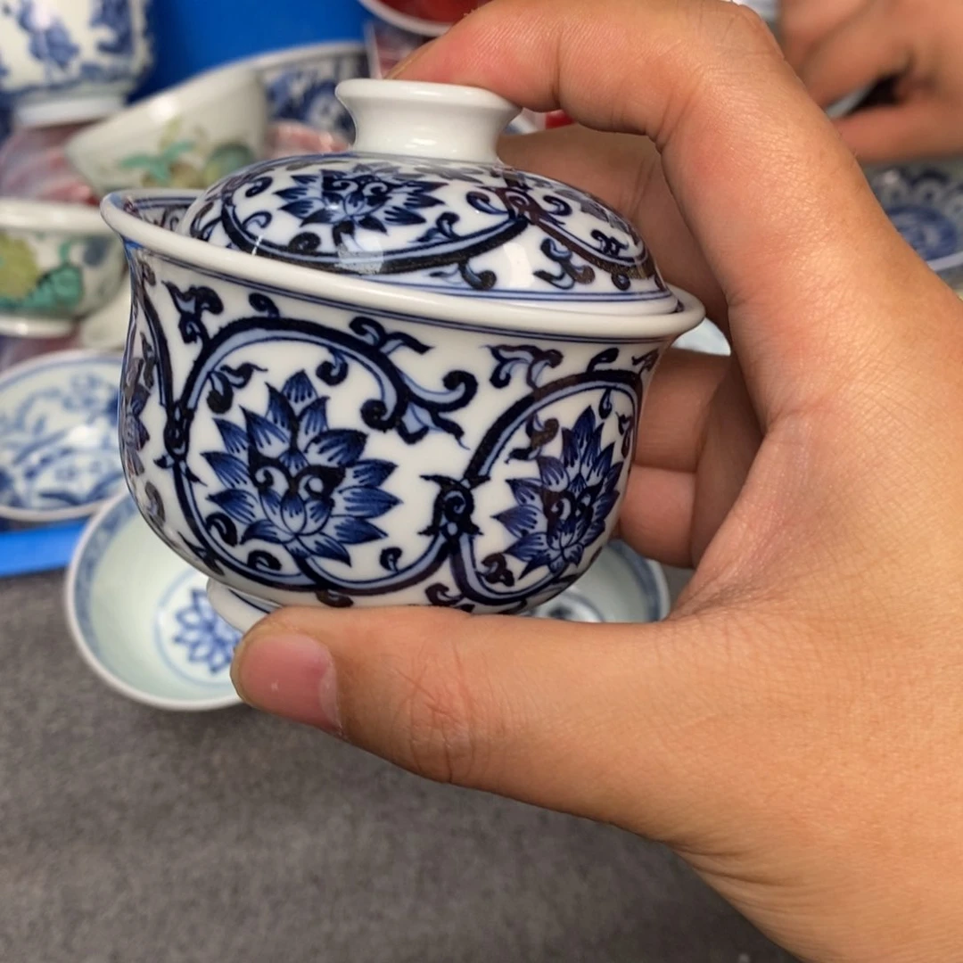 景德镇当代工艺品120毫升盖碗