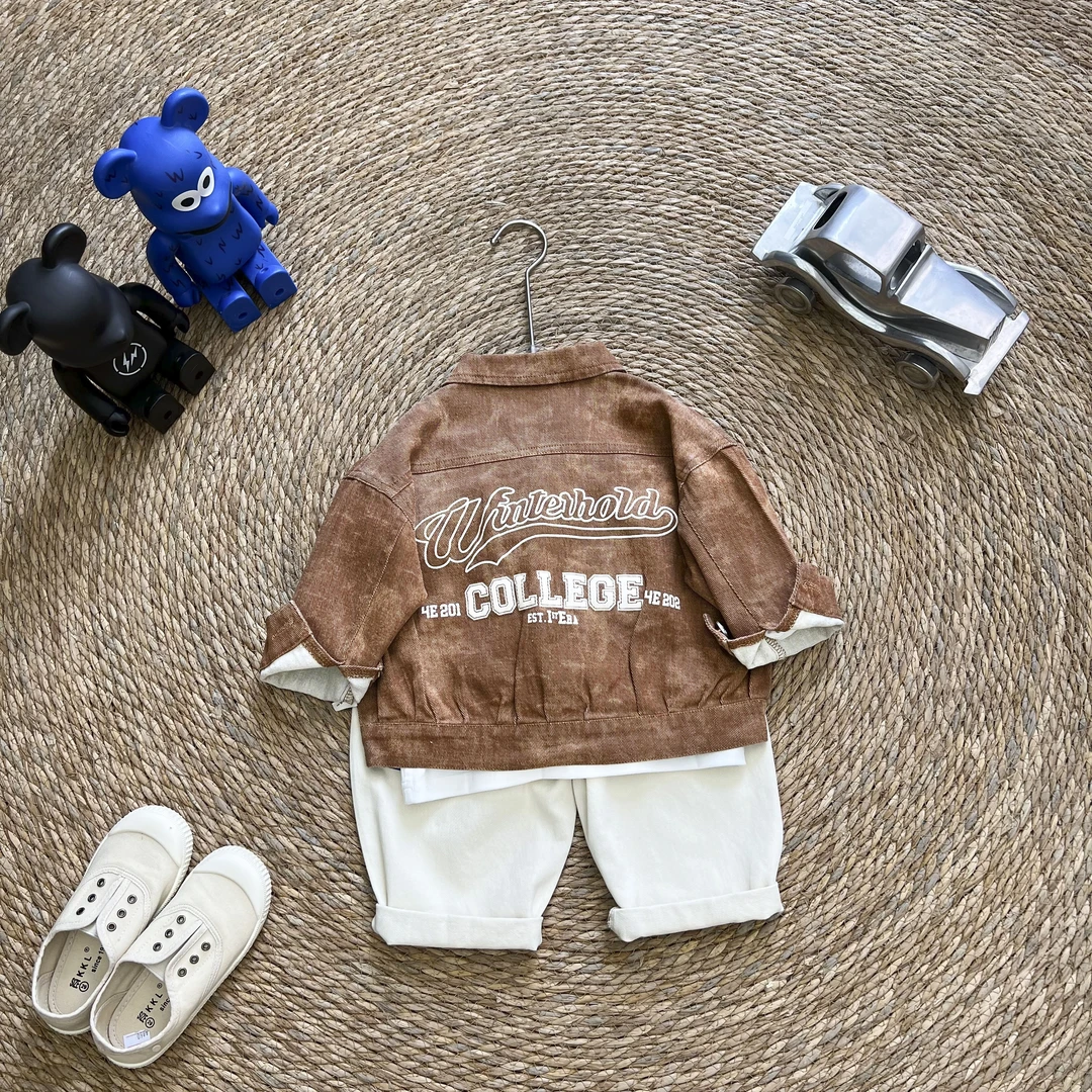 儿童春秋韩版百搭简约字母外套SQ1098