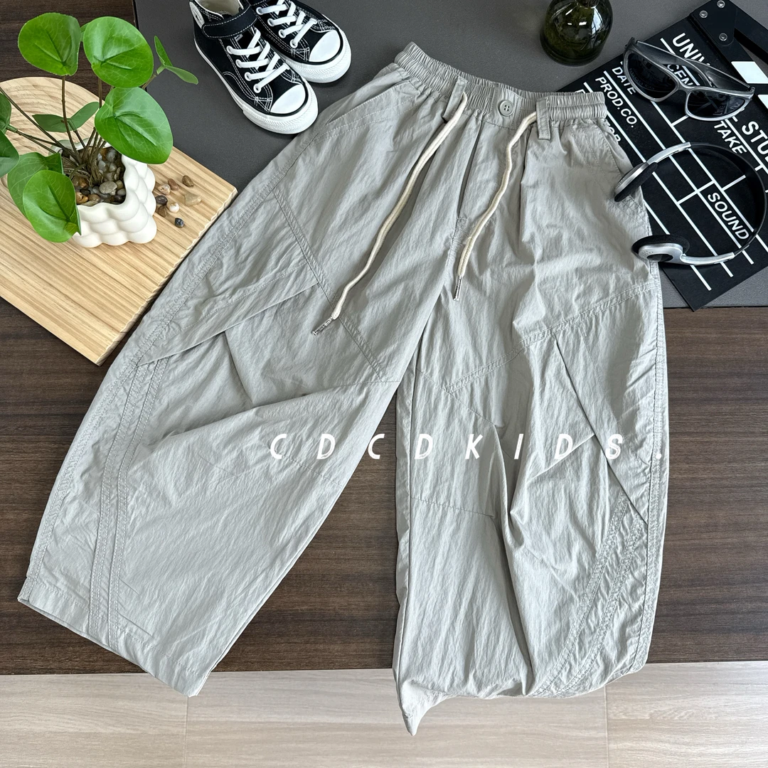 儿童春夏款中大童透气韩版百搭弯刀裤子夏季新款透气休闲裤25767