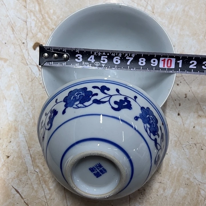陶摆件2个10.5厘米芙蓉花小碗