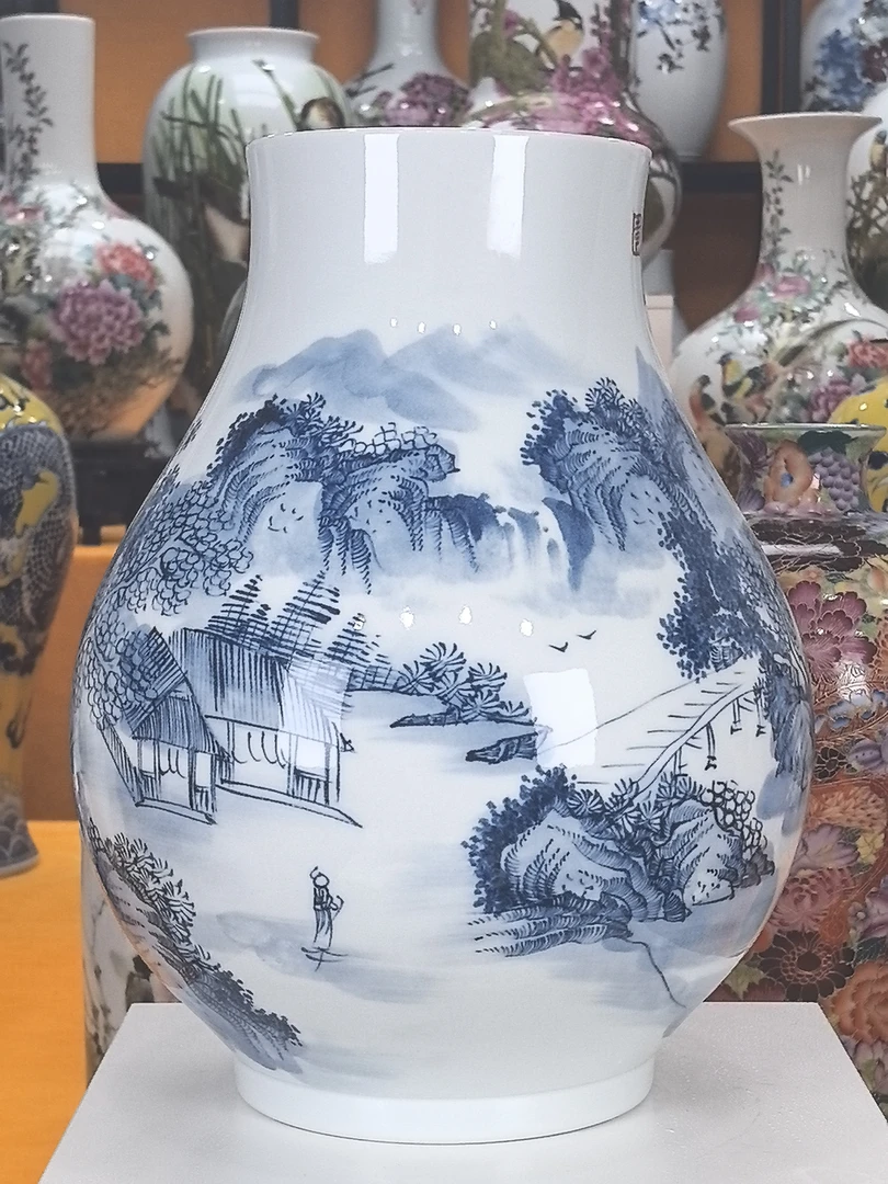 景德镇陶瓷青花福筒