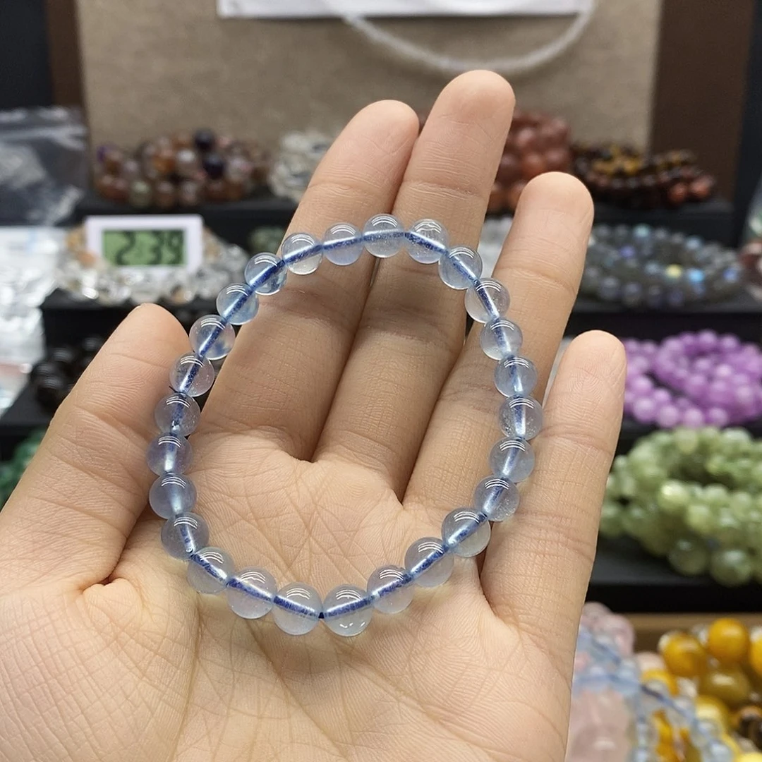 水晶手链未镶嵌7mm海蓝宝