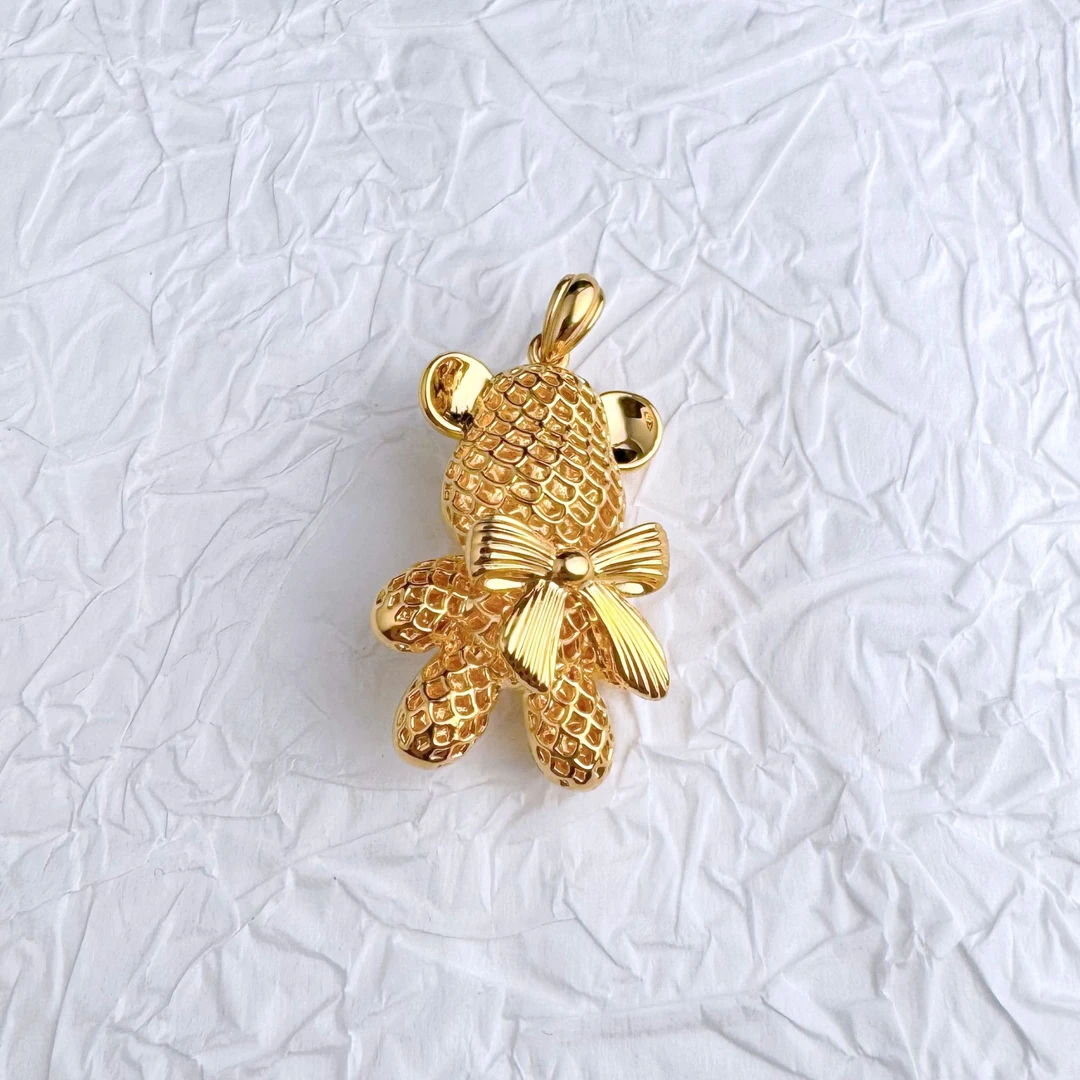 【熊熊吊坠合集】足金999黄金5D无氰硬金百搭暴力熊吊坠（可配绳）