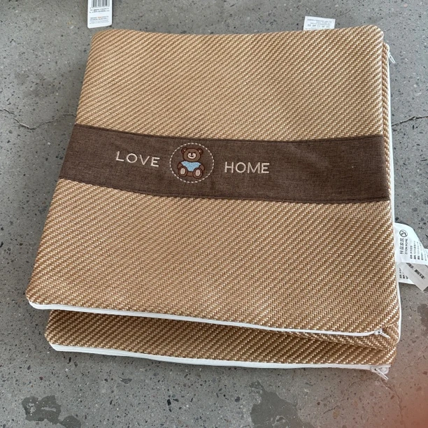 《辉岳》约45x45 小熊藤席椅垫套抱枕套 发3个