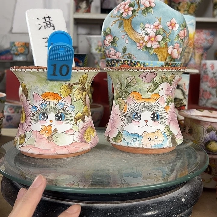 满38包邮 景德镇幸运花盆