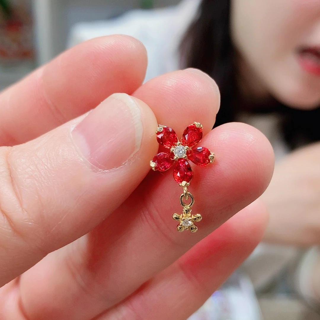 彩色蓝宝石颈饰银S925镶嵌