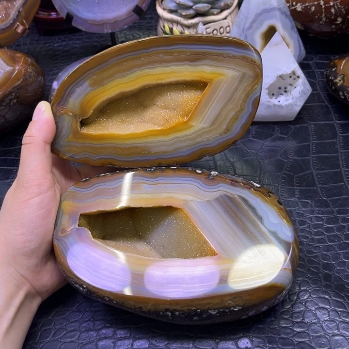 水晶珠宝半成品未镶嵌稀有黄晶盆