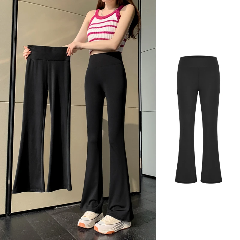 Moses Queen/魔西女王休闲高腰微喇裤子拖地长裤夏薄款显瘦马蹄裤