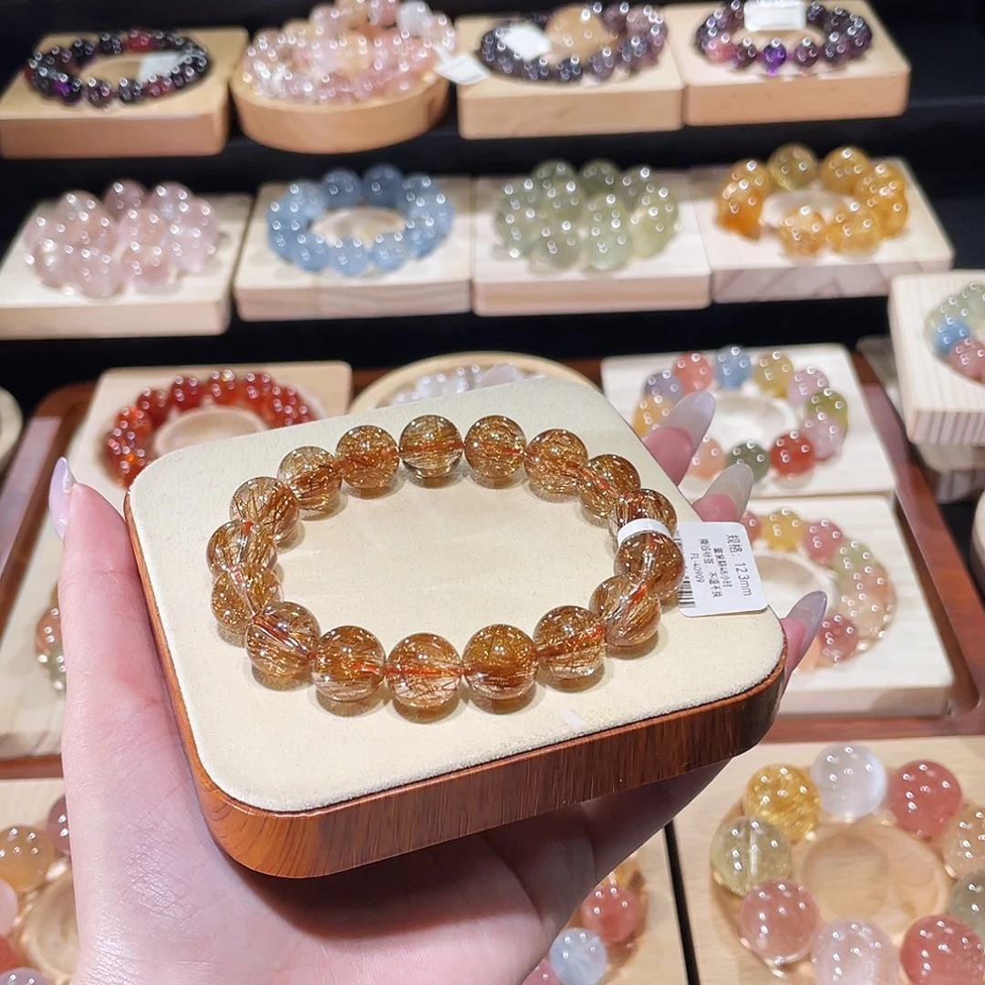 手链水晶未镶嵌发晶手链，晶体通透