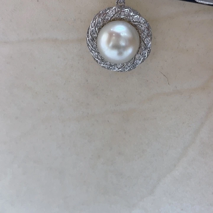 吊坠(不含链)银S925镶嵌海水珍珠