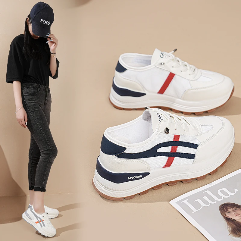 运动鞋女夏季2025新款百搭网面厚底轻便跑步鞋女士休闲阿甘鞋子女