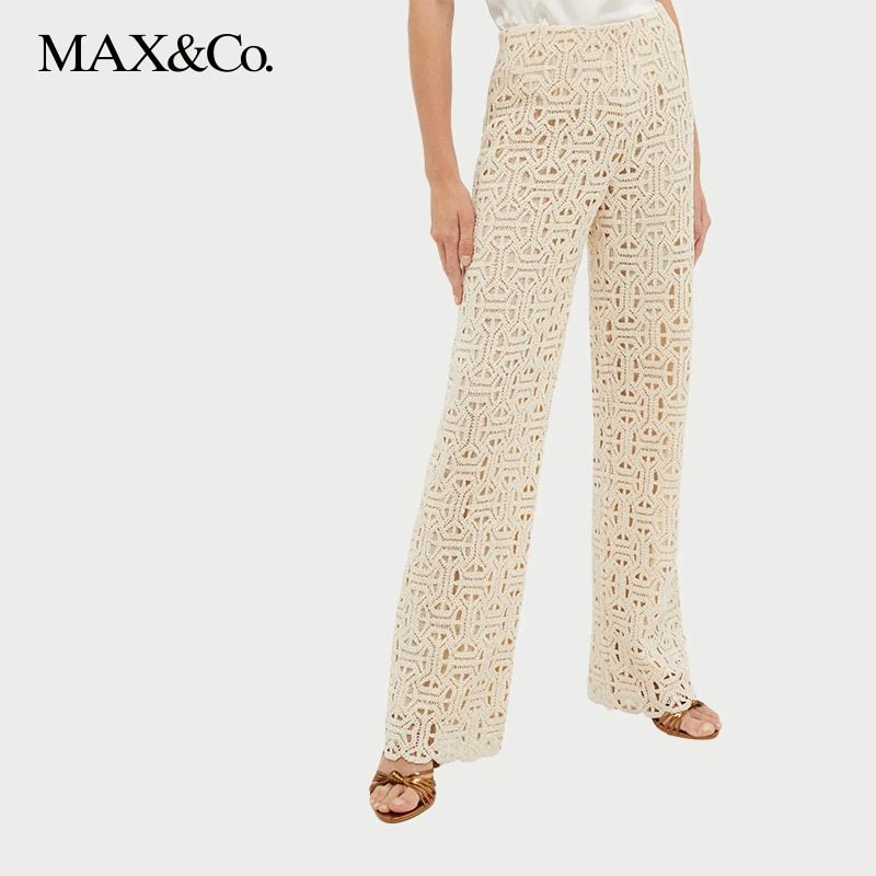 【甄选惠享】MAX&Co.春夏绳结编织平纹针织长裤6781024302