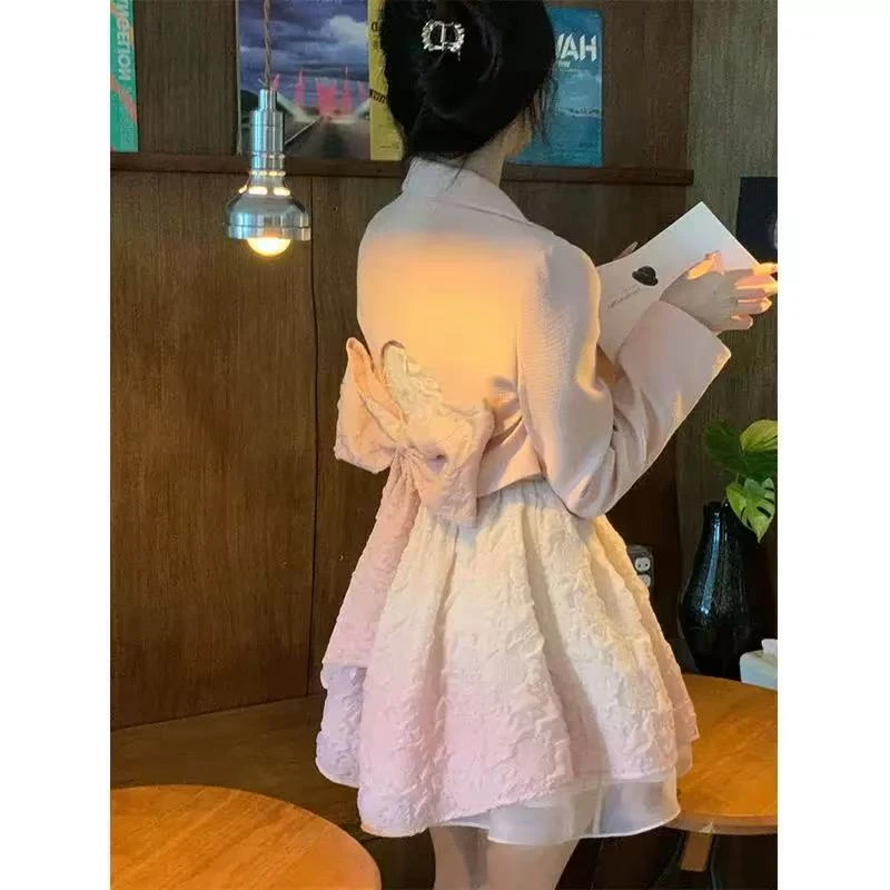 A12-2两色“后蝴蝶结”西装外套上衣