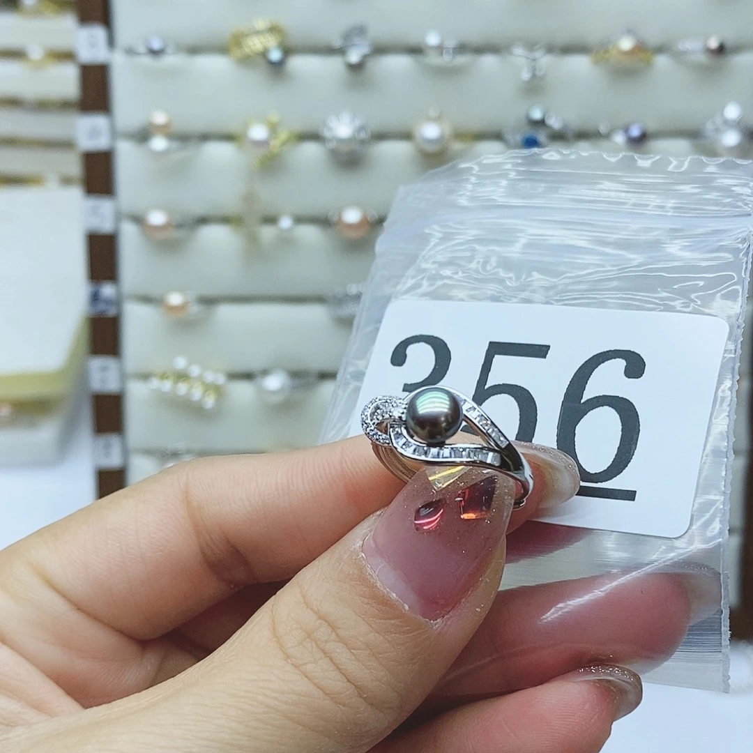 淡水珍珠戒指银S925镶嵌东**逛356