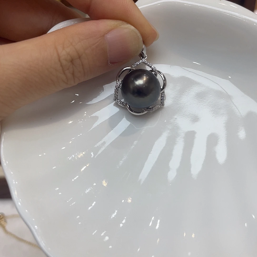 吊坠(不含链)海水珍珠银S925镶嵌
