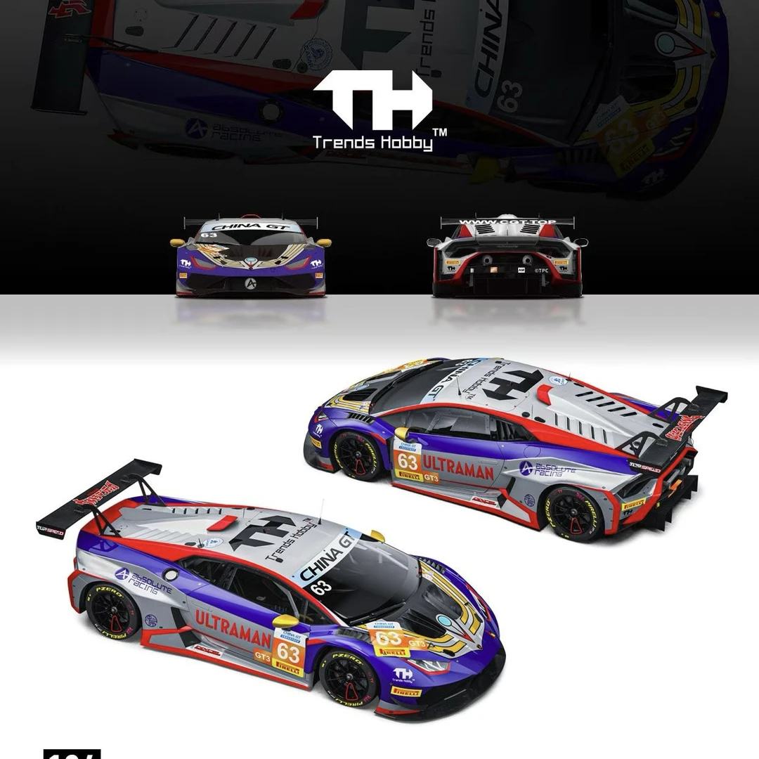 预售 TH 1:64 兰博基尼 GT3 EVO2 124号 合金汽车模型