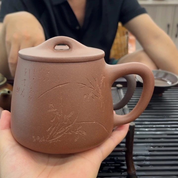 紫砂茶叶盒石瓢手工制作450 CC