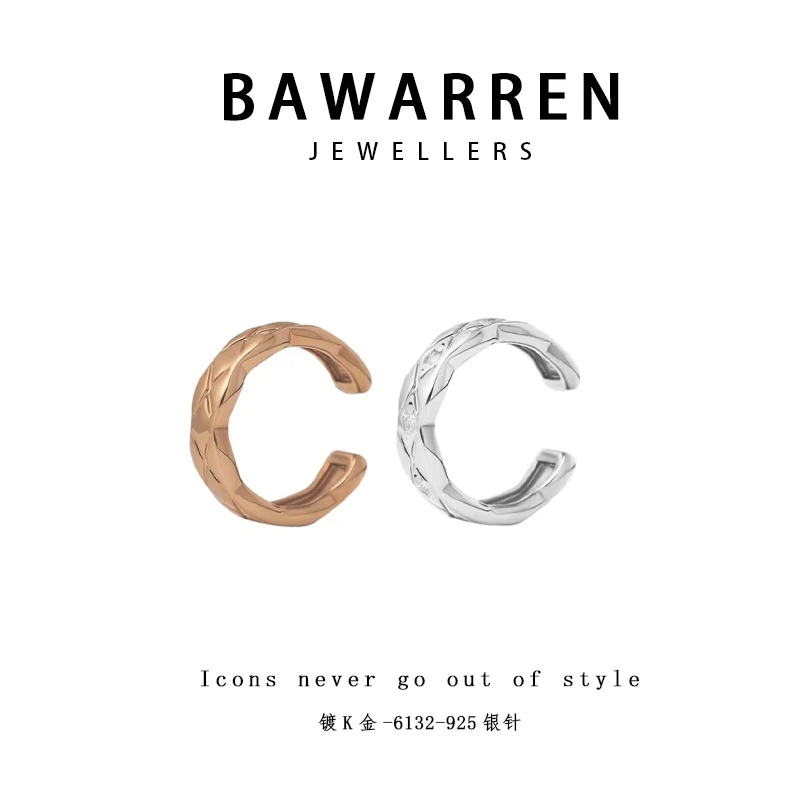 Bawarren 意❤ 6132-菱格耳骨夹欧美时尚优雅轻奢