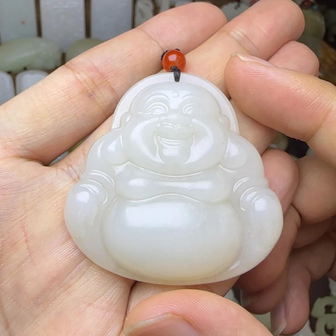 和田玉未镶嵌挂件佛公5.0