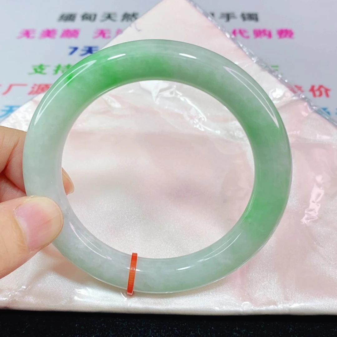 未镶嵌手镯翡翠59圈口圆条