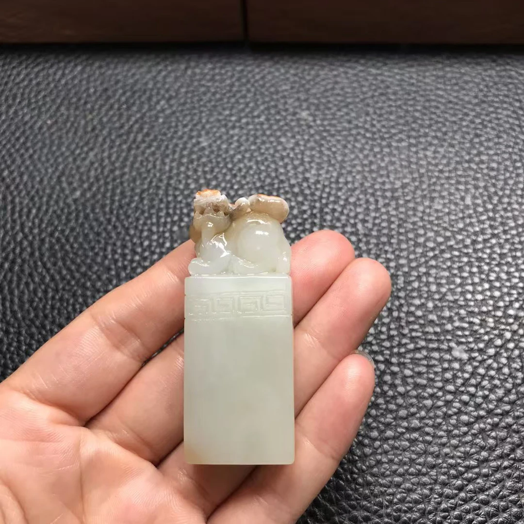 和田玉貔貅印章,实物漂亮