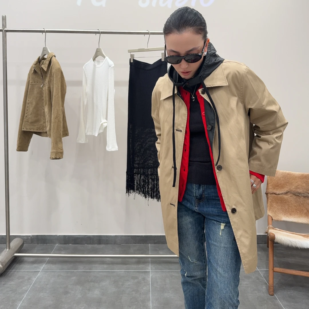 FG·STUDIO 双面极简拼接风衣