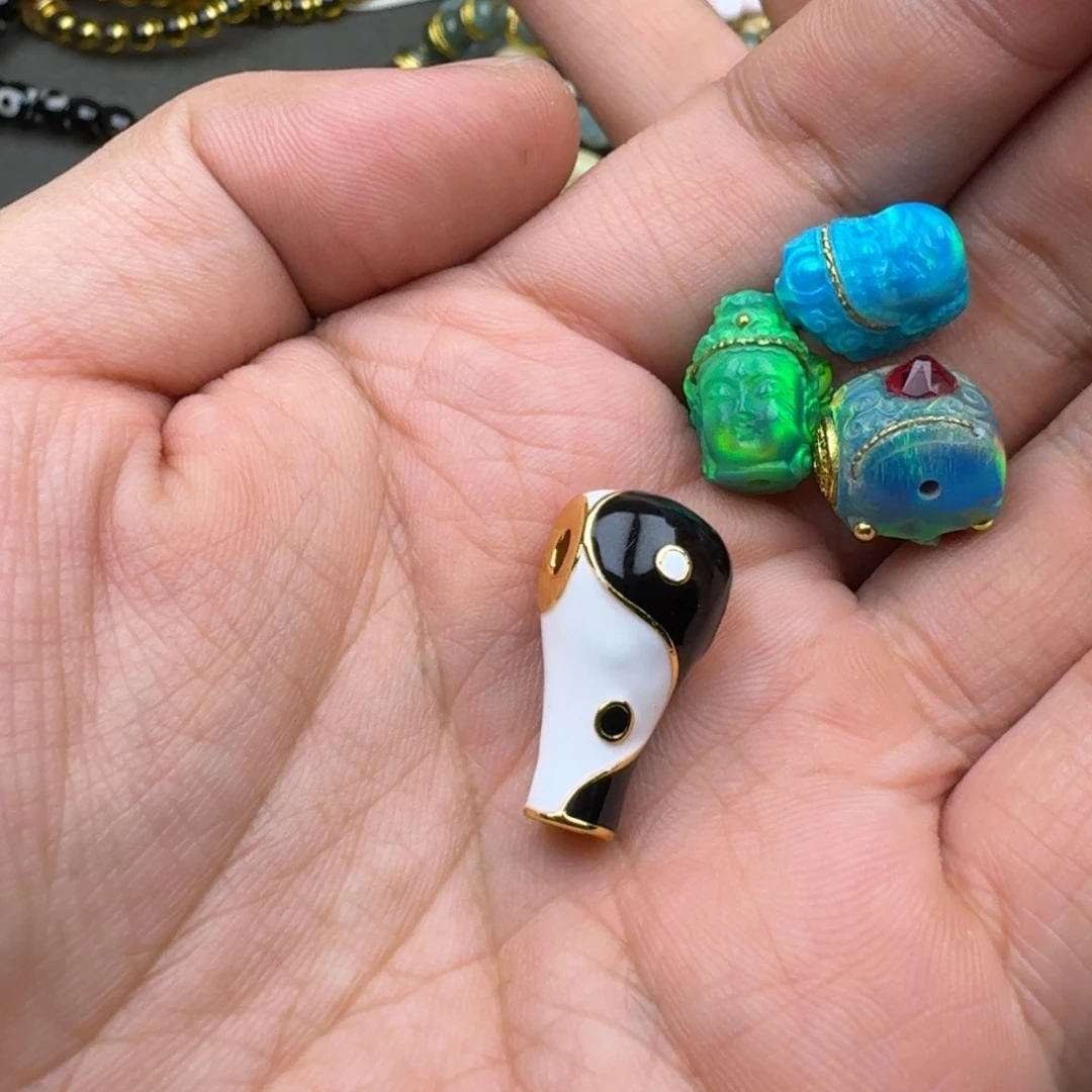 镀金太极三通三个极光雕刻