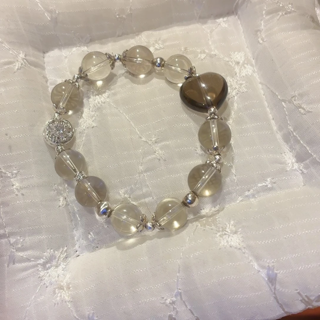 烟晶银S925镶嵌手链