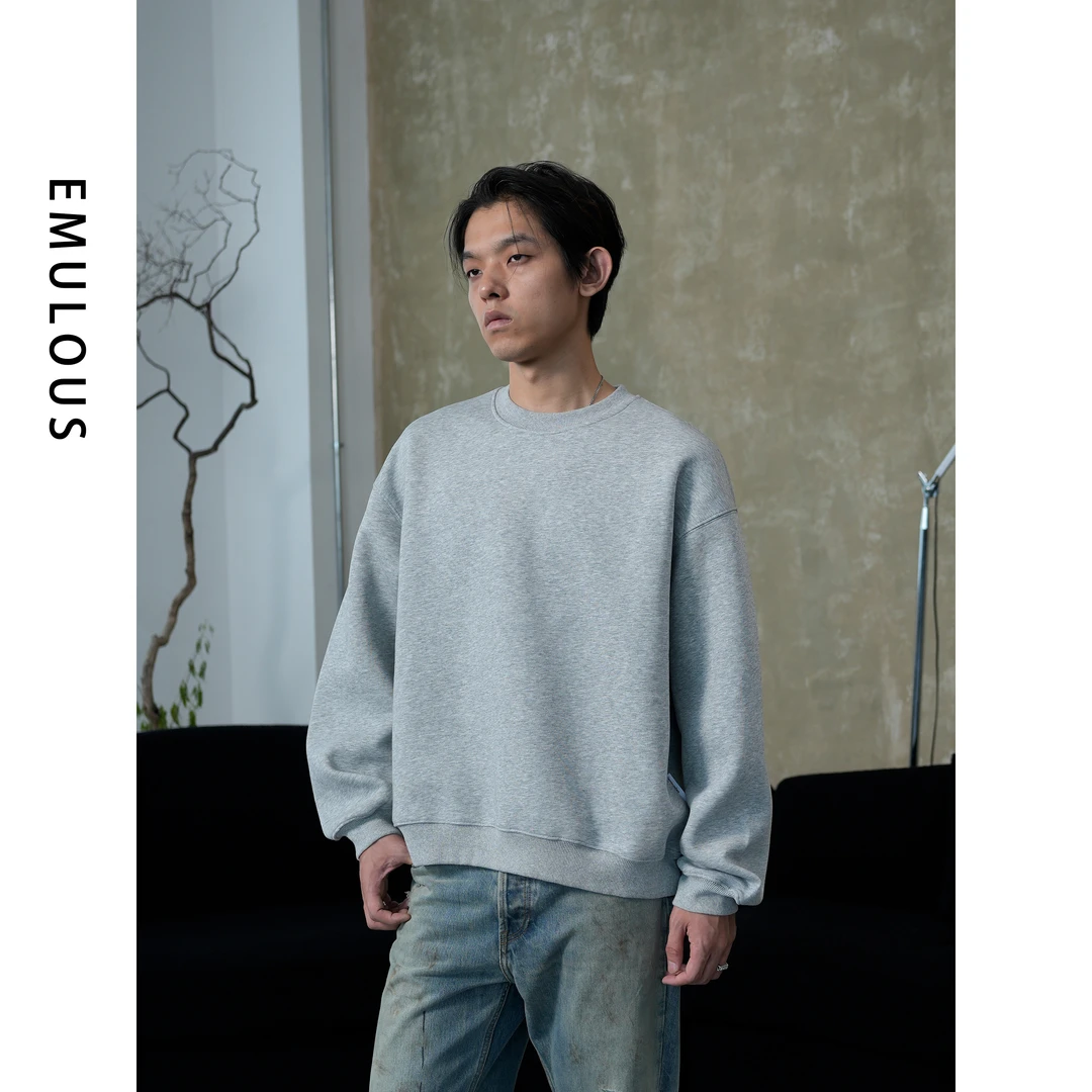 EM 圆领卫衣打底 黑白两色男女同款Cleanfit百搭休闲短宽基础内搭