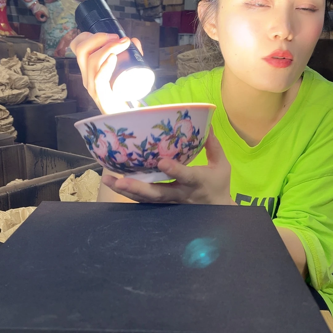 摆件//////景德镇陶瓷瓷器。面碗。红。