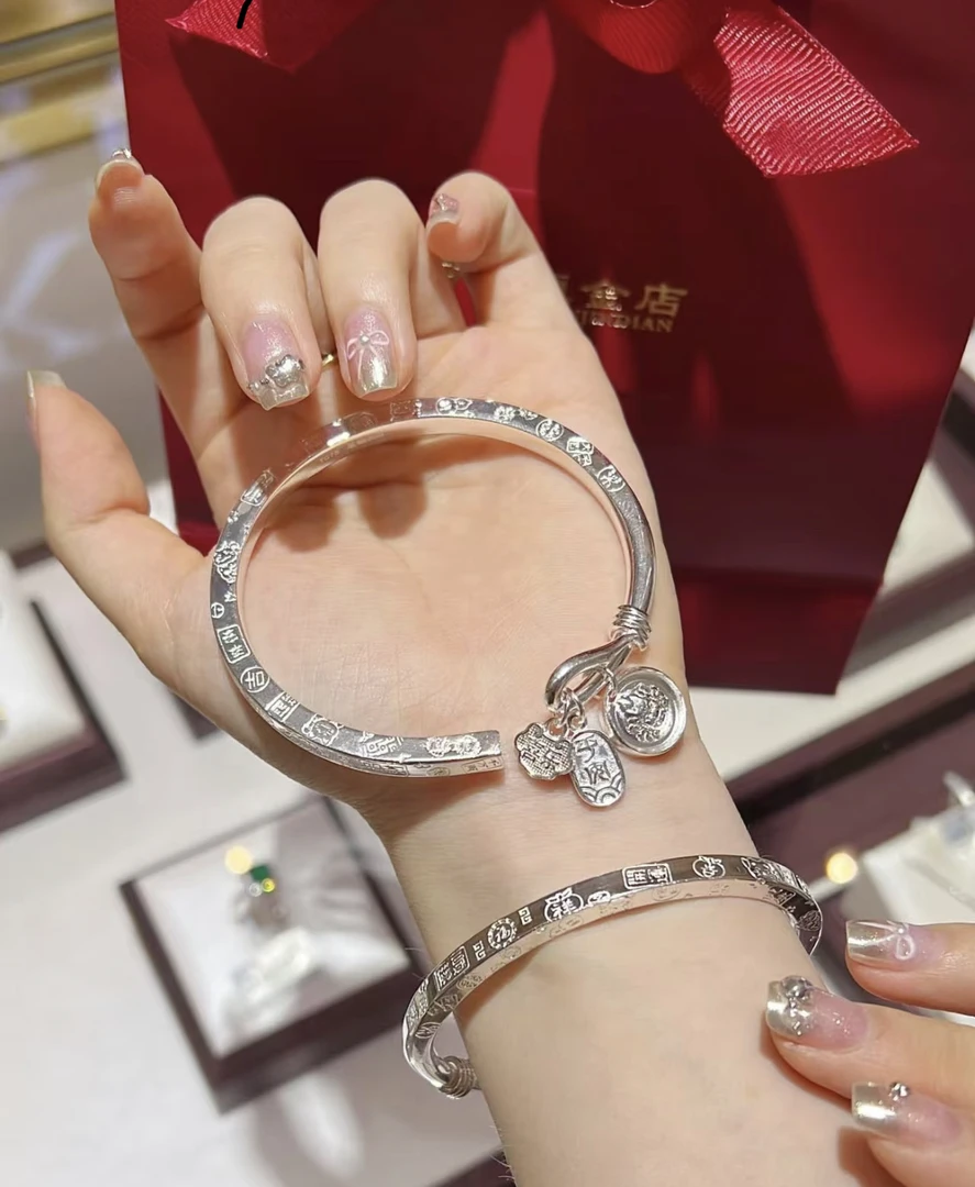 足银手镯 足银手镯999.9【一号下单链接】