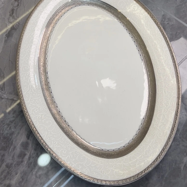 瓷片14寸鱼盘孤品微瑕