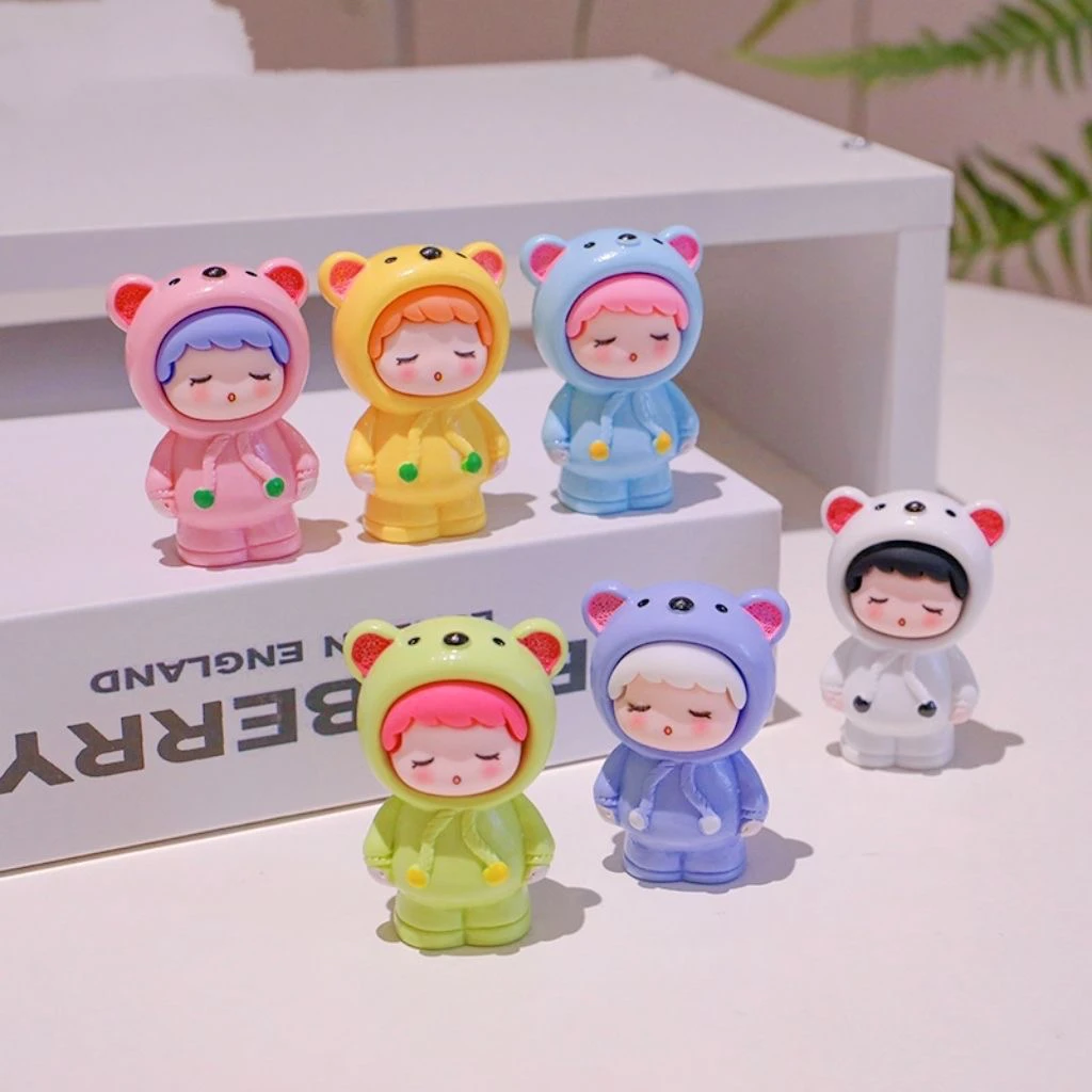 【九宫格+许愿+对对碰】实色小熊雨衣小狗睡袋混拆diy摆件挂件