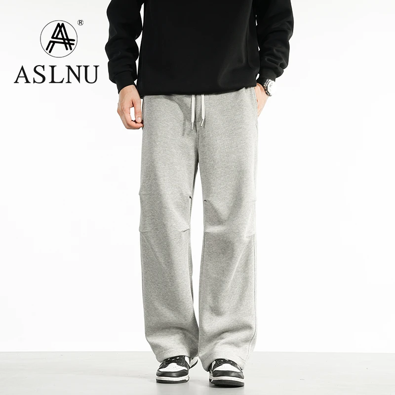 美式重磅休闲裤男士2025新款春秋款宽松直筒潮流百搭阔腿运动裤子