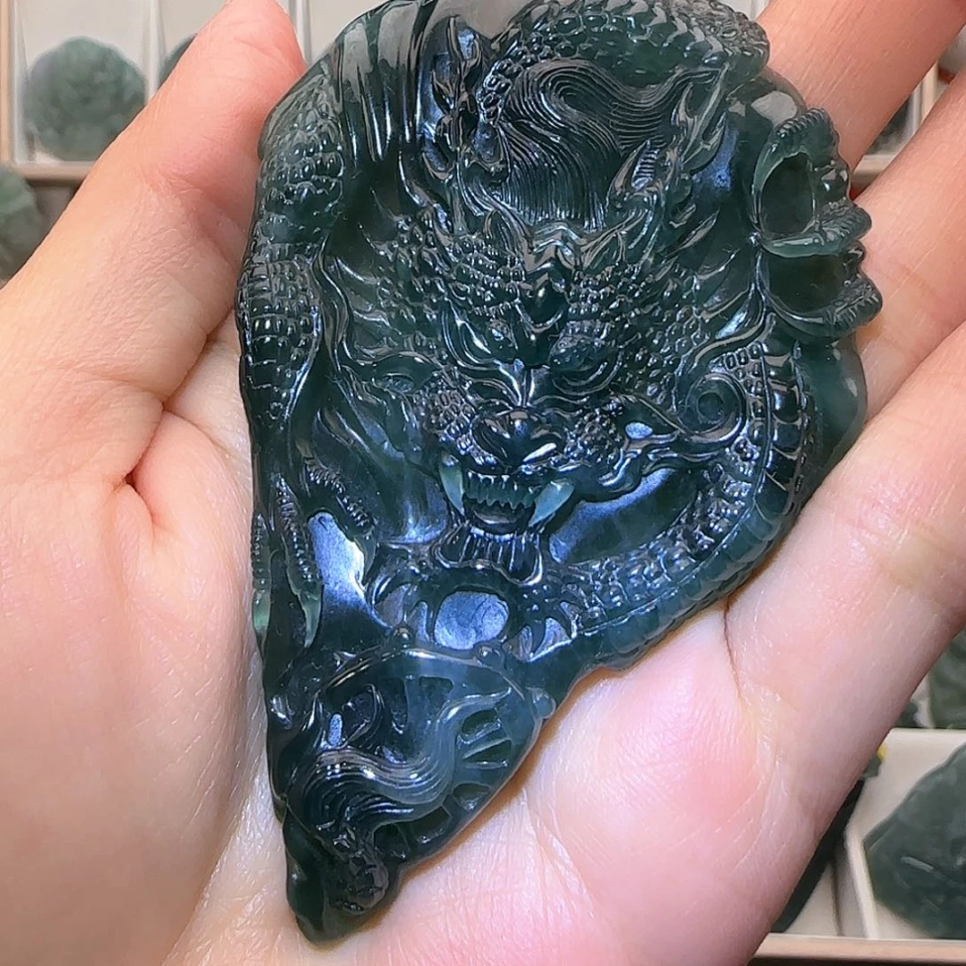 定制翡翠未镶嵌大威天龙翡翠定制